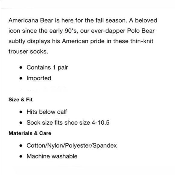 Polo Ralph Lauren Americana Polo Bear Crew Socks - Picture 2 of 2